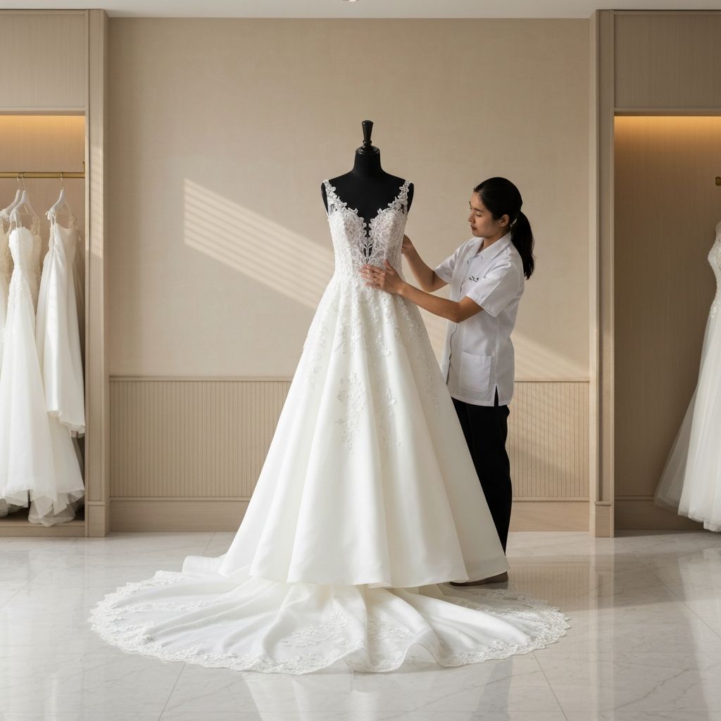 تنظيف فساتين الزفاف